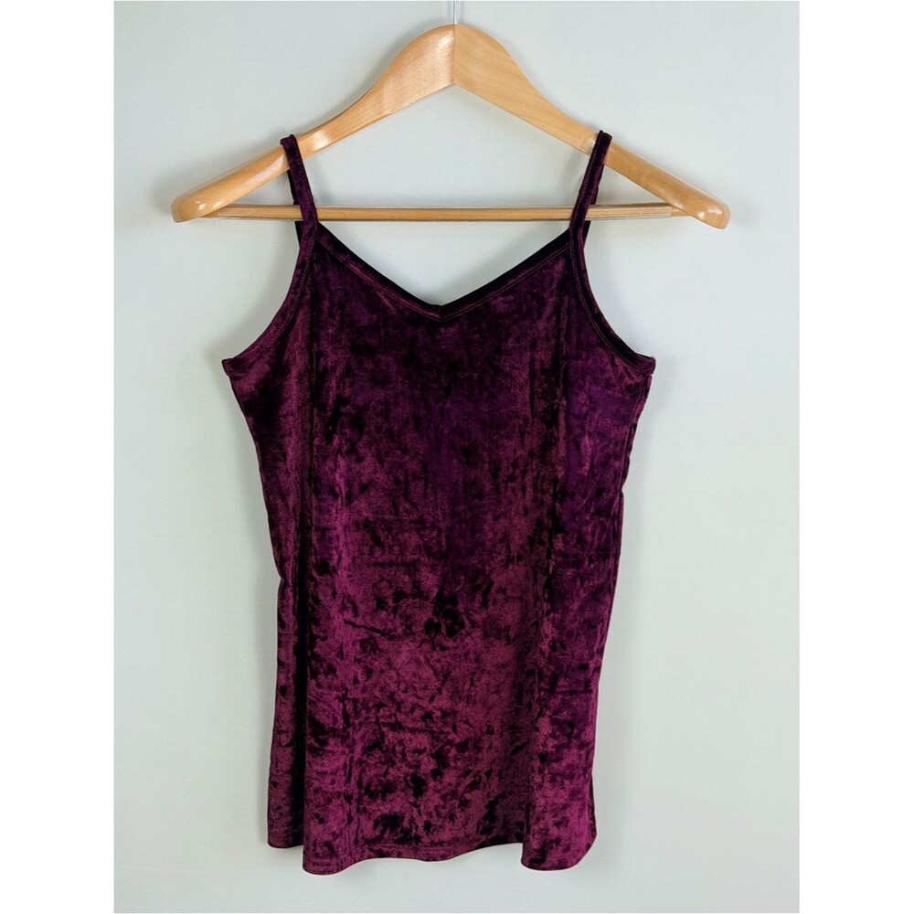 Maurices 24/7 Crushed Velvet Cami Tank Top Plum Purple Y2K Size XS